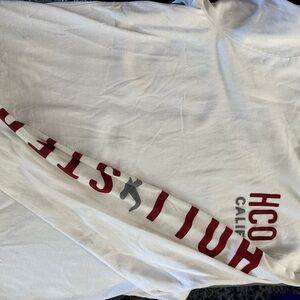 Hollister White Ribbed Long Sleeve Top